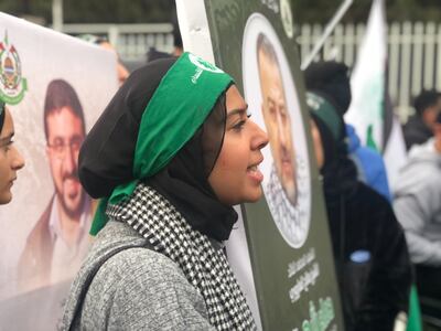 A young mourner at the funeral. Nada Atallah / The National