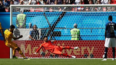 Match 5: Australia's Mile Jedinak scores the penalty against France. AP