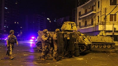 Army soldiers are deployed during clashes with demonstrators at a protest against the lockdown and worsening economic conditions, amid the spread of the coronavirus disease (COVID-19), in Tripoli, Lebanon. Reuters