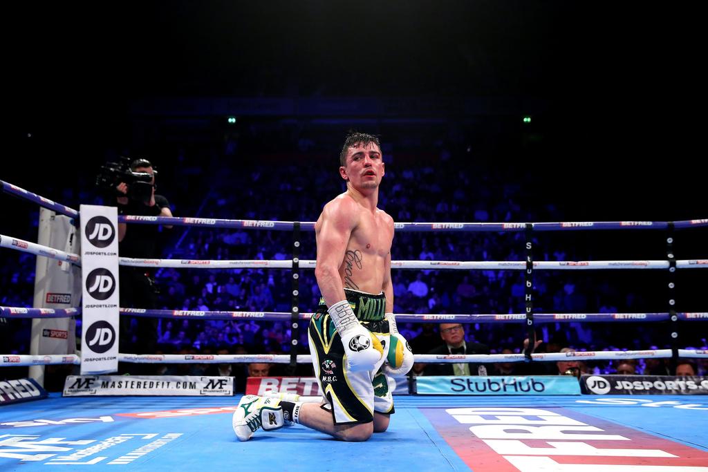 Anthony Crolla of Great Britain looks on after being knocked down by Jorge Linares of Venezuela during the WBC Diamand and Ring Magazine Lightweight Championship rematch between Jorge Linares and Anthony Crolla at Manchester Arena in Manchester, England. Alex Livesey / Getty Images