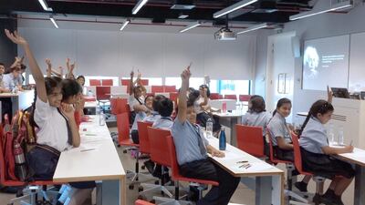 Students from Gems Modern Academy attended a workshop hosted by the Growing Leaders Foundation and Innoverto in November. Courtesy Innoverto