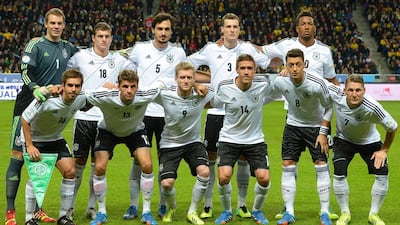 Germany team photo taken during World Cup qualifying on October 15, 2013. Marcus Brandt / EPA