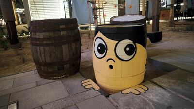 Art work seen at the Dubai Canvas at La Mer in Dubai. Pawan Singh / The National