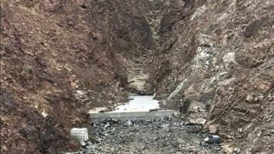 A man died after falling from a moubtain into a deep ditch. Courtesy Sharjah Police