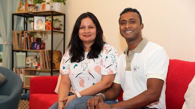 Anuu Singh and Sunny Noronha pay Dh60,000 a year to rent a one-bedroom apartment in the R441 building in Dubai's popular Barsha community. All photos: Pawan Singh / The National