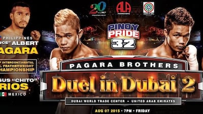 The promotional poster for Duel in Dubai 2. Courtesy: ALA Boxing Promotion