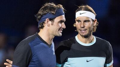 Roger Federer, left, and Rafael Nadal are both trying to come back from injuries. EPA/DOMINIC STEINMANN
