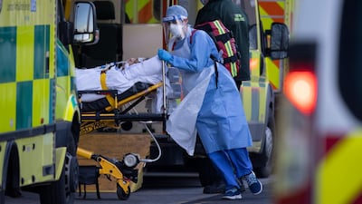 Patients arrive in ambulances at the Royal London Hospital. Getty Images