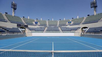 Zayed Sports City tennis court in Abu Dhabi on March 23, 2014. Sammy Dallal / The National