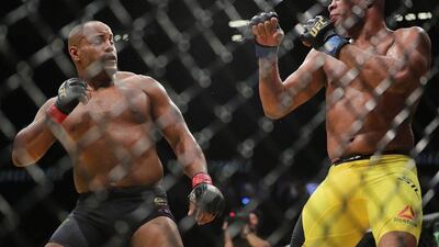 Anderson Silva punches Daniel Cornier, left, during the UFC 200 event at T-Mobile Arena on July 9, 2016 in Las Vegas, Nevada. Rey Del Rio / Getty Images