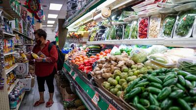 A woman shops for groceries in Washington. Reuters