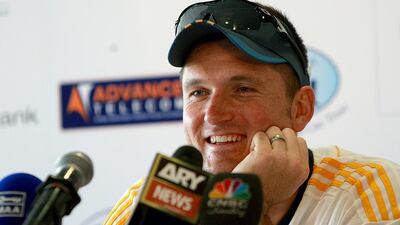 Ahead of Pakistan, South Africa captain Graeme Smith was feeling right at home during a news conference at the Zayed Cricket Stadium in Abu Dhabi on Saturday. Satish Kumar / The National