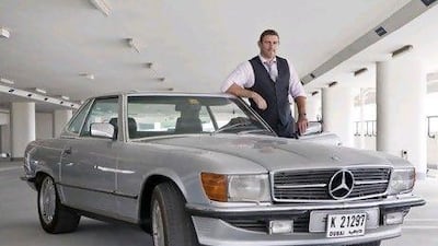 Scott Hutton is the proud owner of a 1985 Mercedes SL500. Antonie Robertson / The National