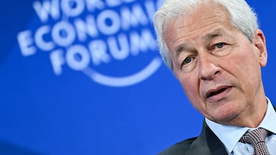 JPMorgan Chase chairman and chief executive Jamie Dimon at the WEF Annual Meeting in Davos, Switzerland, on January 21. AFP