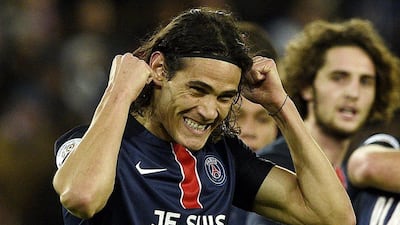 Paris Saint-Germain's Edinson Cavani celebrates after scoring against Troyes in his team's Ligue 1 win on Saturday. Franck Fife / AFP / November 28, 2015