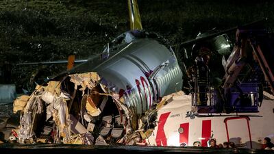 The plane's shattered fuselage. Reuters