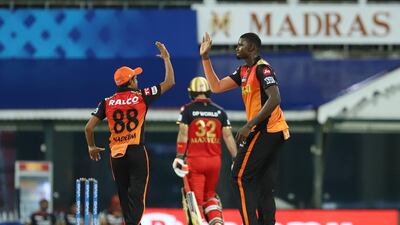 Jason Holder of Sunrisers Hyderabad took the wicket of Virat Kohli. Sportzpics for IPL
