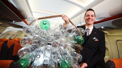 EasyJet's new cabin and pilot uniforms are made from recycled plastic bottles. EasyJet