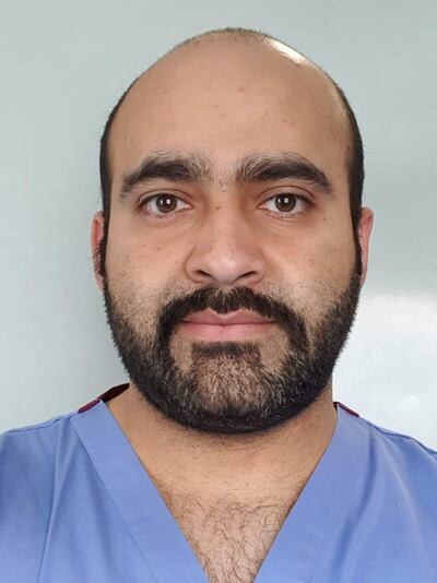 Dr Mohamed Al Ketbi is one of nine Emirati resident doctors in France who decided to stay at the University Hospital of Nice to assist his colleagues in fighting Covid-19. Courtesy of Dr Mohamed Al Ketbi
