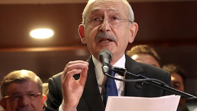 Kemal Kilicdaroglu, leader of the CHP, speaks after his nomination by opposition parties as their presidential candidate, in Ankara, Turkey, on March 6. AFP