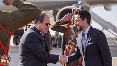 Prince Hussein and Mr El Sisi. AFP