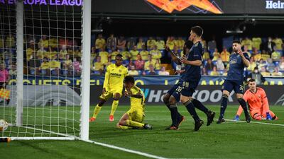 Paco Alcacer opens the scoring for Villarreal. Getty
