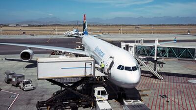 An aircraft at Cape Town International Airport. Africa's aviation sector is starting to expand rapidly. Getty