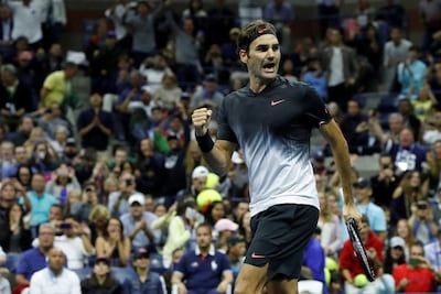 Roger Federer, seen here beating Feliciano Lopez at the 2017 US Open, last won the final grand slam of the season in 2008. Reuters