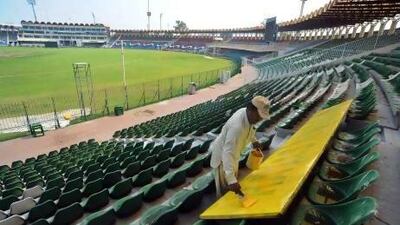 The Gaddafi Stadium in Lahore could be abuzz if it hosts the Pakistan Super League matches in March. Arif Ali / AFP