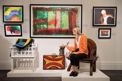 Howard Hodgkin's personal collection exceeded pre-sale expectations. Chris J Ratcliffe/Getty Images for Sotheby's
