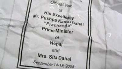 The piece of paper that confirms the name of the Nepalese prime minister.