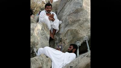Pilgrims on Mount Arafat. Hassan Ammar / AP Photo
