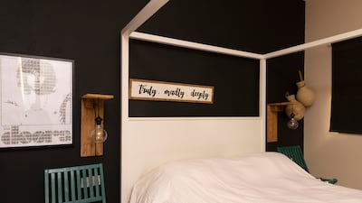 One of the bedrooms in the property