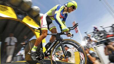 Tinkoff-Saxo rider Peter Sagan of Slovakia cycles during the first stage of the 2015 Tour de France on Saturday. Stefano Rellandini / Reuters