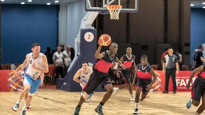 A basketball match between Nigeria and Luxembourg.