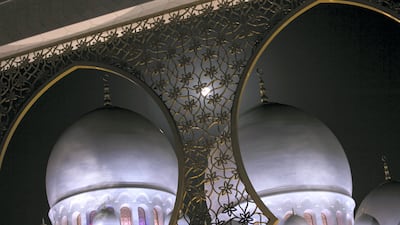 The moon during a partial lunar eclipse. Photo by Reem Mohammed / The National.