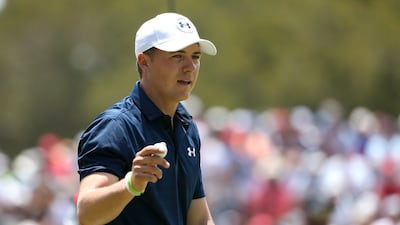 US golfer Jordan Spieth gestures to the crowd on the third hole during Round 4 of the Australian Open Golf Championship at the Royal Sydney Golf Club in Sydney, New South Wales, Australia, 20 November 2016. David Moir / EPA