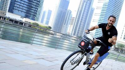 Past contestants in the Rush-A-Way challenge have had to cycle around JLT, delivering eggs without breaking them. Courtesy Rush-A-Way