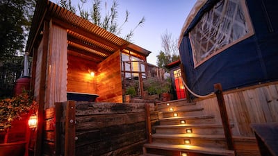6. This Skyfarm yurt is just 10 minutes from downtown Los Angeles, but feels a million miles away. Rates from Dh547 per night with space for four guests.