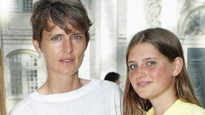 Stella Tennant and her daughter Jasmine at the Chanel Haute Couture Winter 2018/2019 show, Paris Fashion Week, July 2018 in Paris. Getty Images