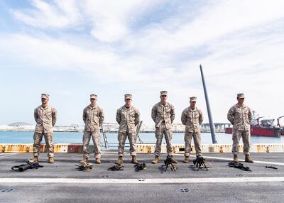 More than 1,900 crew are aboard the USS New York, which is currently docked in Abu Dhabi. Reem Mohammed / The National