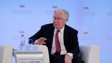 Mervyn King, former governor of Bank of England, says 'the biggest problem ... is that we don't yet know how this Middle Eastern situation will be resolved'. Pawan Singh / The National
