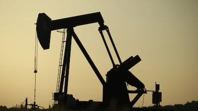 An oil pump jack in Illinois. Declining fuel demand in the US sent oil prices lower on Wednesday. Bloomberg