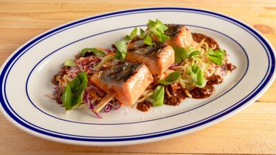 Fire-grilled salmon at Miss Lily's