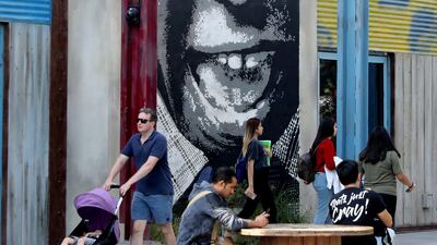 Street art seen in La Mer, Dubai. Chris Whiteoak / The National