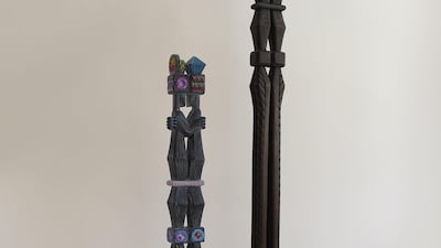 ‘Lovers’ sculptures in Afghanistan’s classic Nurestani style. Courtesy Naseer Yasna