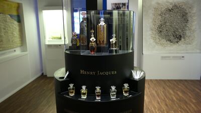 Five of Sheikh Zayed’s favourite fragrances, created exclusively by French Haute Parfumerie House, Henry Jacques. Courtesy EU Delegation