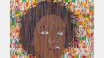 'Portrait of Kamilah', 2020, by Ghada Amer. Courtesy the artist and KEWENIG, Berlin | Palma, Lepkowski Studios Berlin