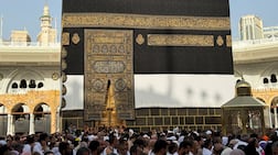 Pilgrims pray at the Kaaba in Makkah, before the official start of Hajj season. Reuters