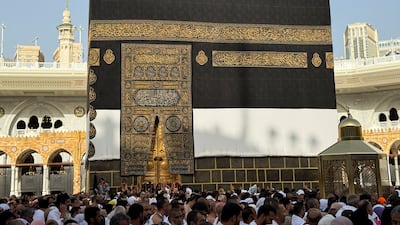 Pilgrims pray at the Kaaba in Makkah, before the official start of Hajj season. Reuters